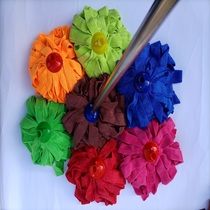 Fiber mop household absorbent towel cloth Old-fashioned drag does not fade thickened stainless steel lightweight round head mop