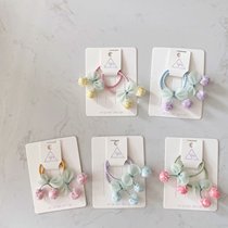 South Korea ins Spring and Summer Cute Shining Cherry Children's Hair Ring to Pack Baby Hair Rope Head Rope Small Rubber Band Rubber Band
