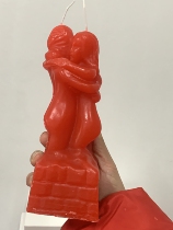 Collection of baby men and women couples bound to human candles