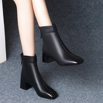 Coarse Heel Short Boots Women Winter Plus Suede Winter Style Burrito 2021 New heels Heel Genuine Leather Shoes Martin boots