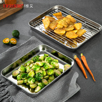 304 stainless steel square plate with net drain plate drain plate rectangular oil filter plate commercial oven baking tray tray