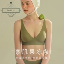 Ravijiour ins vegetarian muscle jelly strip summer incognito underwear womens rimless thin section small chest gathered bra