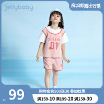 Girls ball suit suit 1-3-year-old baby Summer clothes Boys Summer Two sets Girls sports Summer 5 Childrens basketball clothes