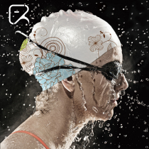 Flying fish swimming cap swimming cap silicone womens large comfortable fashion waterproof girl cute headgear ear protection adult children