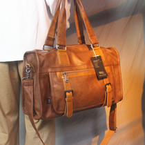 Korean version of the new mens large-capacity Hand bag short-distance travel business trip duffel bag cross shoulder bag computer bag tide