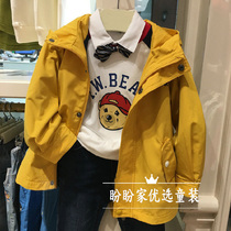 Boys hooded trench coat Childrens clothing spring and autumn Korean version of the jacket Boy foreign style jacket tide TKJT97891O