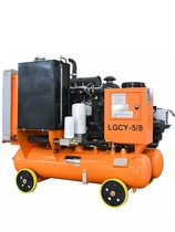Kaishan electric mobile double tank Screw Air Compressor LGCY-5 8 with Air pick wind drill rock drill pump