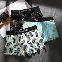 Mens underwear mens cotton quality flat angle pants breathable bottom pants for boys Four corner pants head trendy personality teen shorts