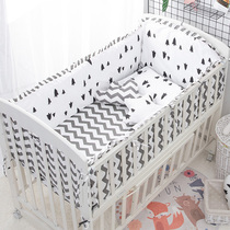 Crib bed fence anti-collision kit childrens splicing bed bed soft bag four-piece cotton summer bedding