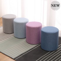Nordic simple shoe changing stool home door round stool indoor fabric dressing stool clothing store sofa stool fitting room stool