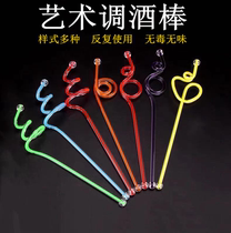 Color acrylic tone Wine Bar Juice Milk Tea Shop Coffee Drinks Cocktail Décor Art Plastic Spoilers