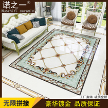 European-style living room parquet tile gilded carpet flower heart infinite splicing corridor aisle jigsaw tiles floor tiles