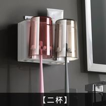Toothbrush rack fully automatic toothpaste squeezing artifact lazy household non-perforated wall-mounted suction Wall set