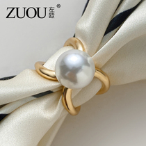 Pearl button wiped wiped button ring ring more clothes shawl ring button with high-end simple shirt accessories