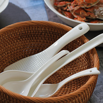 Pure white Tangshan bone China lead-free glaze soup spoon Rice spoon mixing spoon Ceramic spoon spoon spoon rice shovel