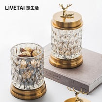 State life Light luxury decoration European style American style storage jar Candy snacks with lid storage jar deer ornaments