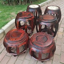 Mahogany stool Solid wood furniture Lao big red acid branch cochin sandalwood Myanmar rosewood big fruit rosewood round drum stool