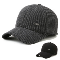Autumn and winter mens baseball cap tweed peaked cap outdoor warm plus velvet ear protection cotton cap personality