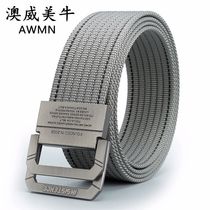 New Mens Fashion Outdoor Sports Woven Casual Canvas Belt Real Nylon Jeans Joker Belt Ladies