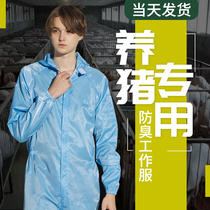 Pig protective clothing farm anti-odor isolation special conjoined work clothes feeding pig clothes dust-proof male high temperature disinfection
