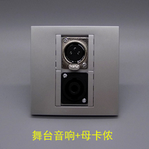 Silver gray stage audio plus female head Cannon welding microphone microphone panel high power Ohm Kanon socket