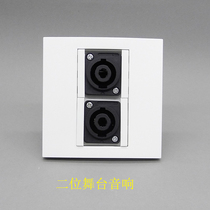 Type 86 two-position High-Power Stage audio socket four-core speaker Ohm Kanon plug middle socket panel