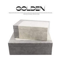 Solid Wood leather jewelry box model room bedroom cloakroom soft decoration sales department exhibition hall storage box decoration