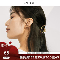 ZEGL designer golden twist hairpin female retro shark clip back of the head hair grab clip hair accessories clip headdress