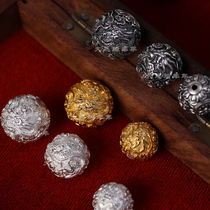 Football 999 pure silver dragon bead transfer pearl pearl playing string DIY partition accessories