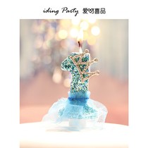 Frozen Crown Digital Birthday Candle Smoke Free Day Children Princess Party Erection Cake Decoration
