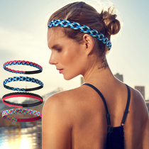 Sports hair band yoga female fitness headband sweat absorption running tide men anti-sweat guide sweat band non-slip woven hair band