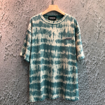 Duyoooo summer Japanese tie-dyed printing couple short sleeve T-shirt Tide brand oversize casual Joker tee