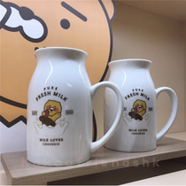 Korea KAKAO FRIENDS milk cup Ceramic cup Chunzhi cat tableware cup Drop-proof cute drinking cup