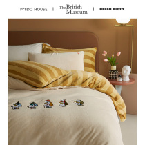 British Museum Hello Kitty Winter flannel milk velvet four-piece set-Egyptian cute God