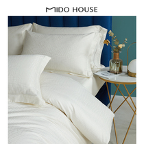 MIDO HOUSE inscription all Xinjiang long suede cotton full cotton jacquard white four sets-Vigna