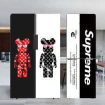 Custom refrigerator stickers Decorative stickers full stickers Waterproof self-adhesive door stickers Creative renovation stickers Personality cartoon can be removed