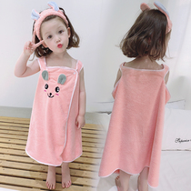 Childrens bath towel can be worn in a sling bath skirt than pure cotton absorbent without hair cartoon cute big bath towel custom LOGO