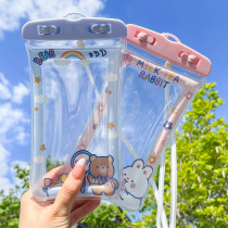 Cute Mobile Phone Waterproof Bag Buoyancy Universal Bag Summer With Hanging Rope Swimming Rafting Seal Able To Touch Screen Takeaway Rider