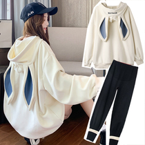 Pregnant women clothes autumn suit fashion model 2021 new spring and autumn coat women long Net red autumn and winter