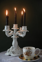 MUSe Garden Western baroque medieval ceramics five-headed hand-pinched ceramic candle holder