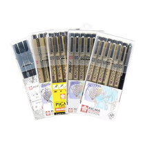 Japanese cherry blossom needle pen cherry blossom Hook pen students with art waterproof set manga Brown stroke tracing pen design hand drawn animation pen drawing black Hook pen color cherry blossom pen