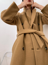 Limited 580 heavy weight medium long double-breasted suit collar double-sided high wool coat woolen coat women 20 new