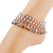 Bohemian retro ethnic style summer beach sexy multi-layer bells wide anklet bracelet accessories