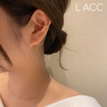 Korean sterling silver stud simple chain female earrings 2021 New Tide temperament earrings advanced ear clip EAR thread