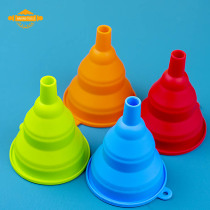 Kitchen funnel silicone folding high temperature mini household oil pouring size sub-package laundry detergent cosmetic funnel