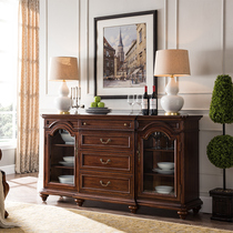 American solid wood sideboard European style country locker Stocker cabinet living room porch cabinet dining room Kitchen Cabinet