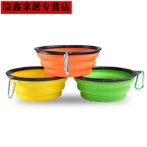 Factory spot large pet folding bowl portable outdoor folding silicone Pet Bowl dog food bowl pet supplies