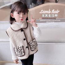 Girl Spring Autumn Clothing Lamb Hair Horse Chia 2022 Girl Spring Autumn Money Children Womens Baby Foreign Air Canon Shoulder Spring Outwear