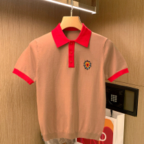 BUCKS Light Luxury Standard Summer Casual Personality Embroidery Comfortable Skin Knitting T-shirt Short-sleeved Male Polo Shirt
