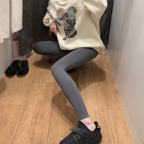 South Korea autumn new gray shark pants women slim outside wear high waist nine small feet tight thin leg leggings